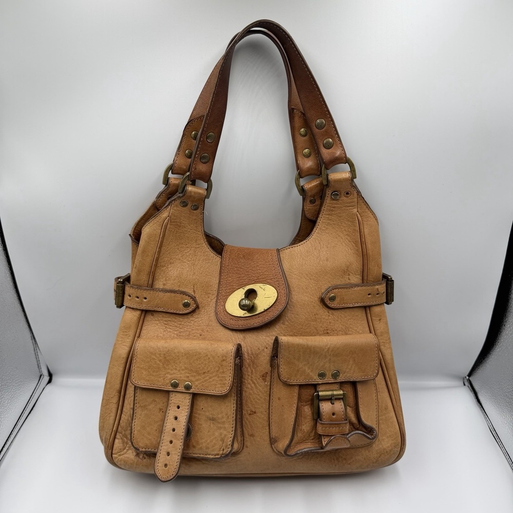Mulberry Leather Tote Bag Womens Large Classic Shoulder Carryall Light Wear
